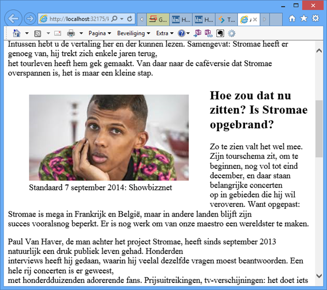 Het float attribuut ingesteld op left